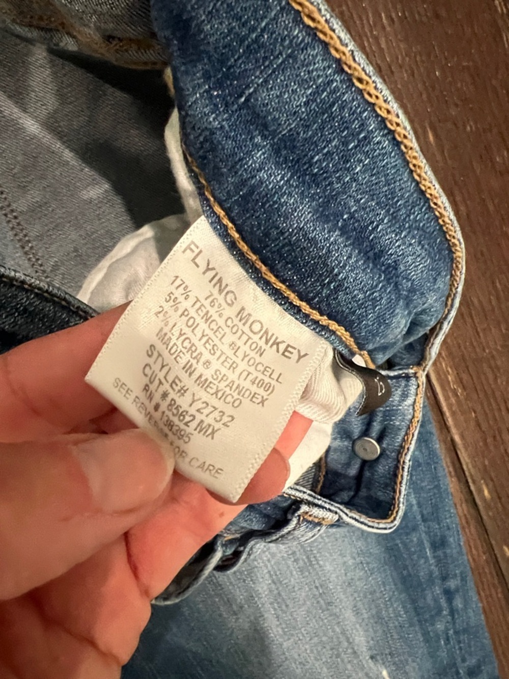 Flying Monkey Light Blue Distressed Skinny Jeans - Picture 3 of 4